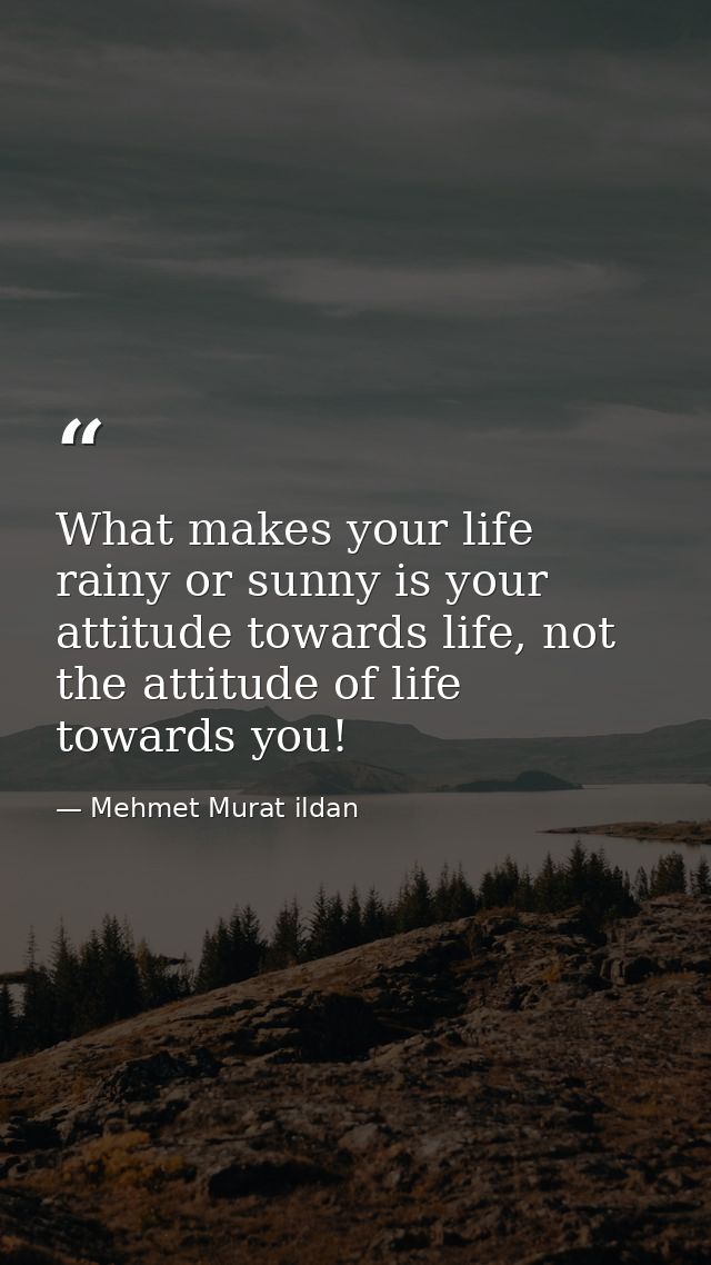 What makes your life rainy or sunny is your attitude towards life, not the attitude of life towards you! — Mehmet Murat ildan