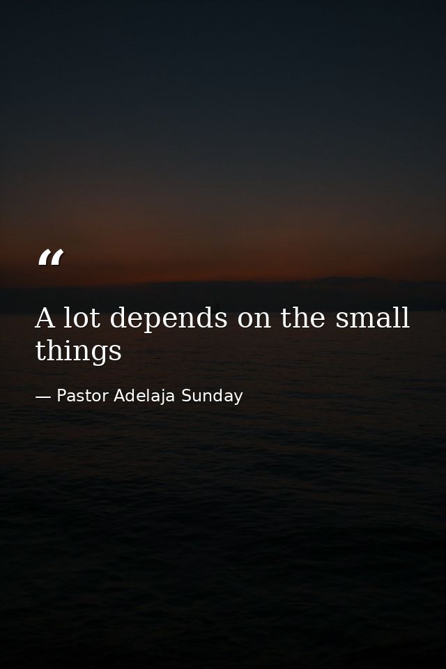 A lot depends on the small things — Pastor Adelaja Sunday