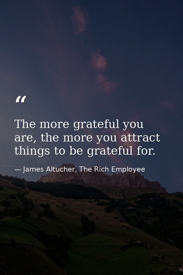The more grateful you are, the more you attract things to be grateful for. — James Altucher, The Rich Employee
