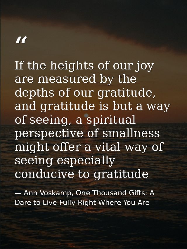 If the heights of our joy are measured by the depths of our gratitude, and gratitude is but a way of seeing, a spiritual — Ann Voskamp, One Thousand Gifts: A Dare to Live Fully Right Where You Are