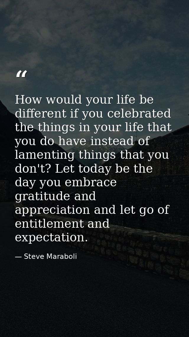 How would your life be different if you celebrated the things in your life that you do have instead of lamenting things  — Steve Maraboli