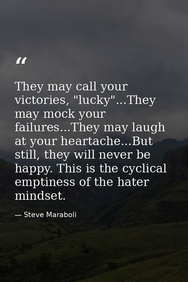 They may call your victories, "lucky"...They may mock your failures...They may laugh at your heartache...But still, they — Steve Maraboli
