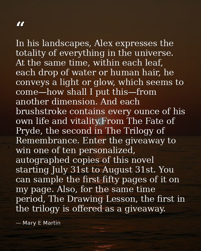 In his landscapes, Alex expresses the totality of everything in the universe. At the same time, within each leaf, each d — Mary E Martin