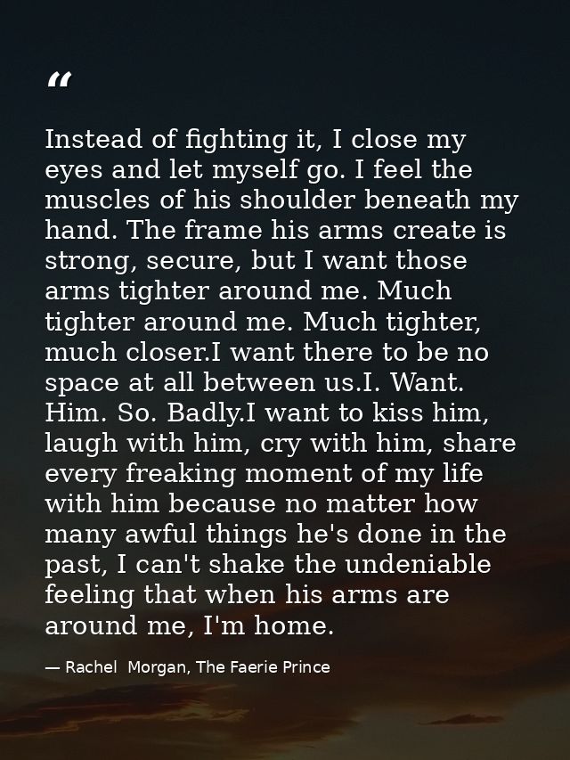 Instead of fighting it, I close my eyes and let myself go. I feel the muscles of his shoulder beneath my hand. The frame — Rachel  Morgan, The Faerie Prince