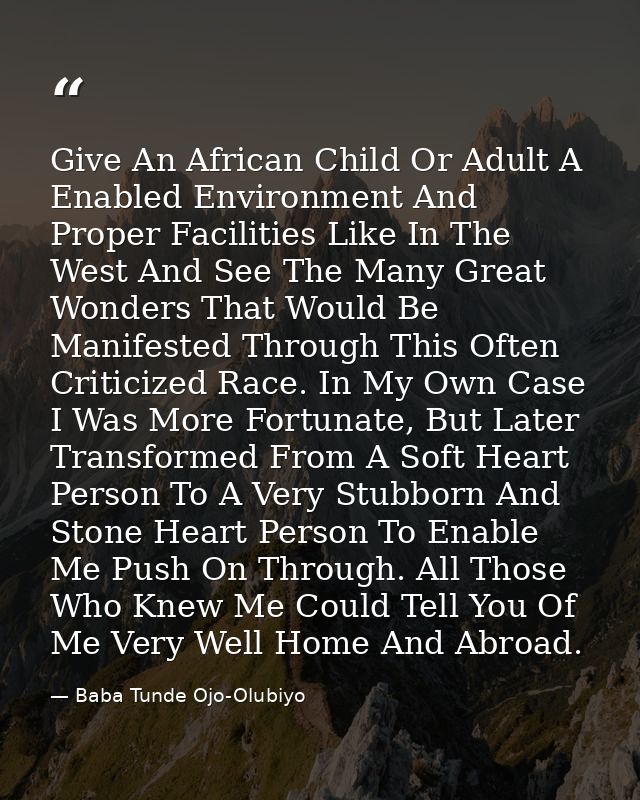 Give An African Child Or Adult A Enabled Environment And Proper Facilities Like In The West And See The Many Great Wonde — Baba Tunde Ojo-Olubiyo