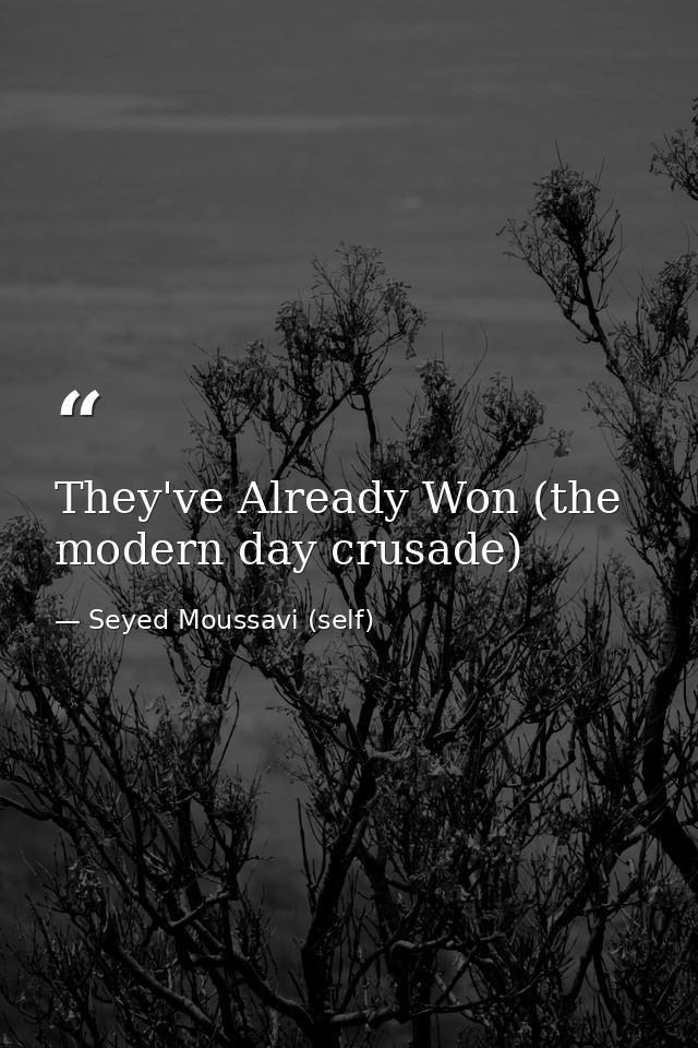 They've Already Won (the modern day crusade) — Seyed Moussavi (self)