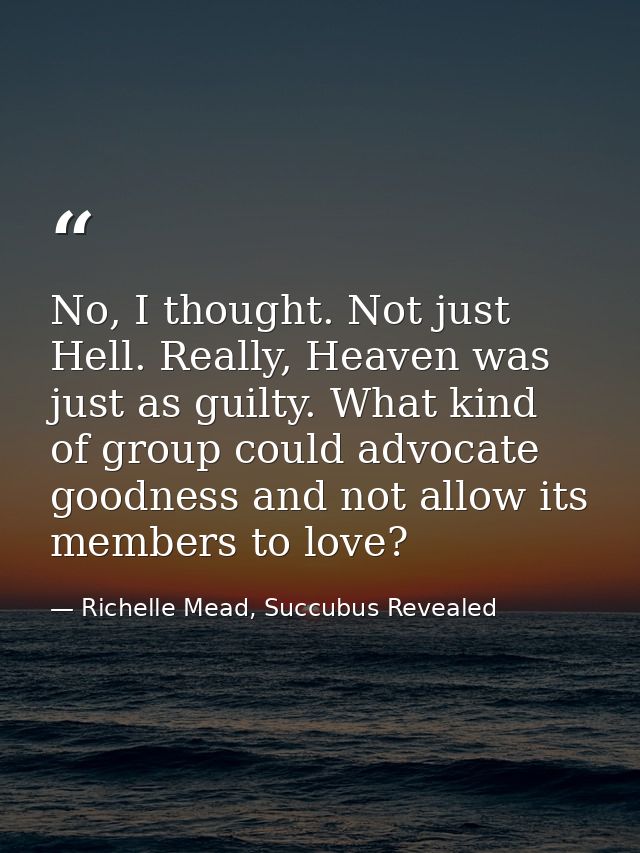 No, I thought. Not just Hell. Really, Heaven was just as guilty. What kind of group could advocate goodness and not allo — Richelle Mead, Succubus Revealed