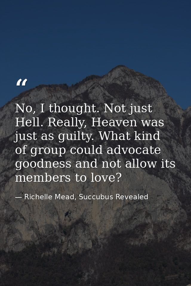 No, I thought. Not just Hell. Really, Heaven was just as guilty. What kind of group could advocate goodness and not allo — Richelle Mead, Succubus Revealed