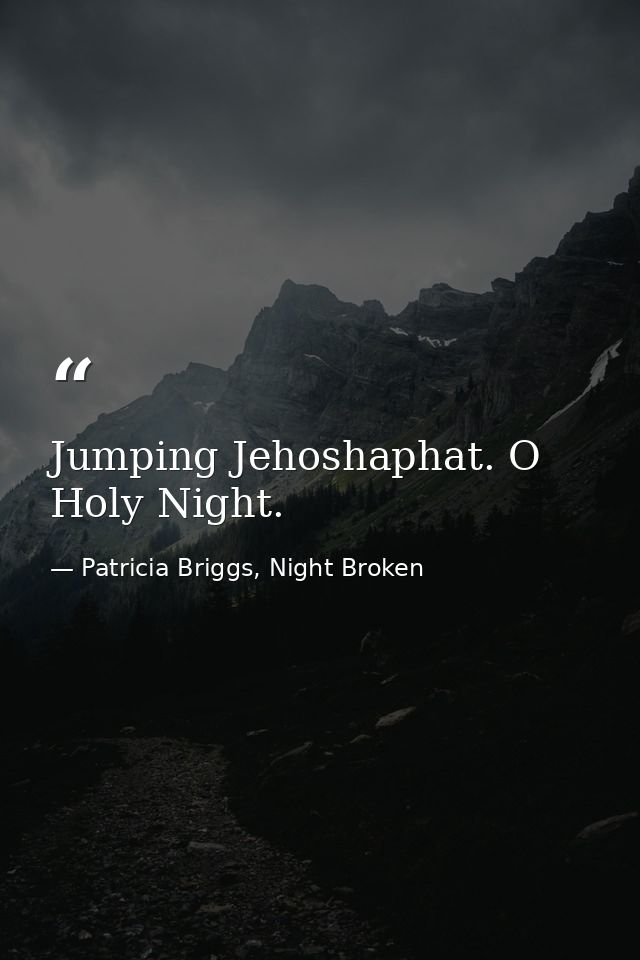 Jumping Jehoshaphat. O Holy Night. — Patricia Briggs, Night Broken