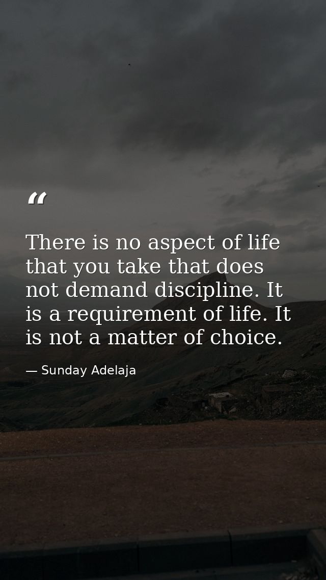 There is no aspect of life that you take that does not demand discipline. It is a requirement of life. It is not a matte — Sunday Adelaja
