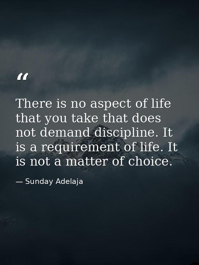 There is no aspect of life that you take that does not demand discipline. It is a requirement of life. It is not a matte — Sunday Adelaja