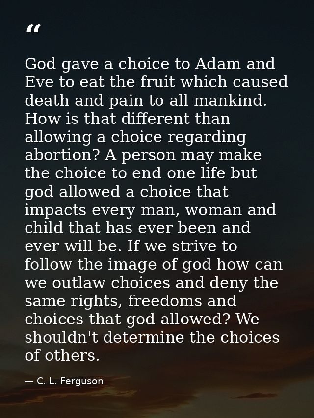 God gave a choice to Adam and Eve to eat the fruit which caused death and pain to all mankind. How is that different tha — C. L. Ferguson