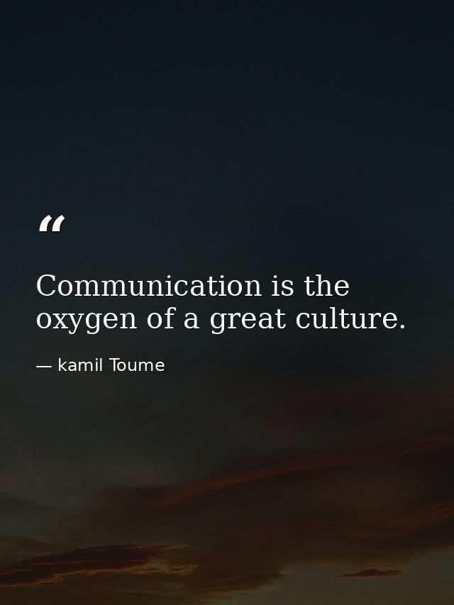 Communication is the oxygen of a great culture. — kamil Toume