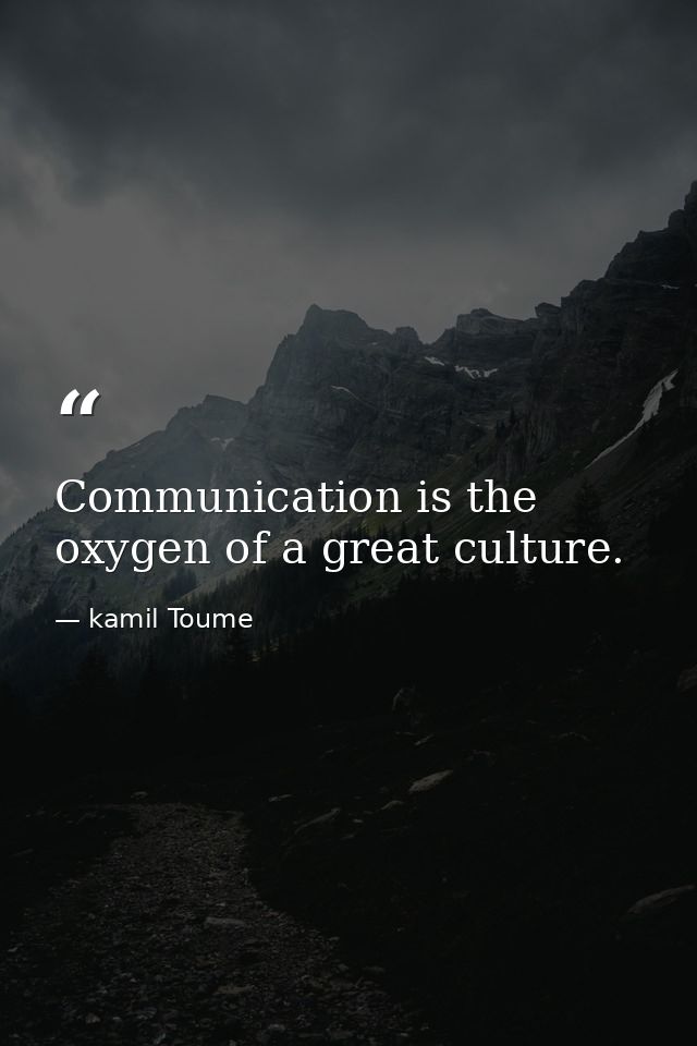 Communication is the oxygen of a great culture. — kamil Toume