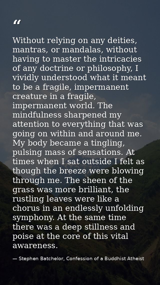Without relying on any deities, mantras, or mandalas, without having to master the intricacies of any doctrine or philos — Stephen Batchelor, Confession of a Buddhist Atheist