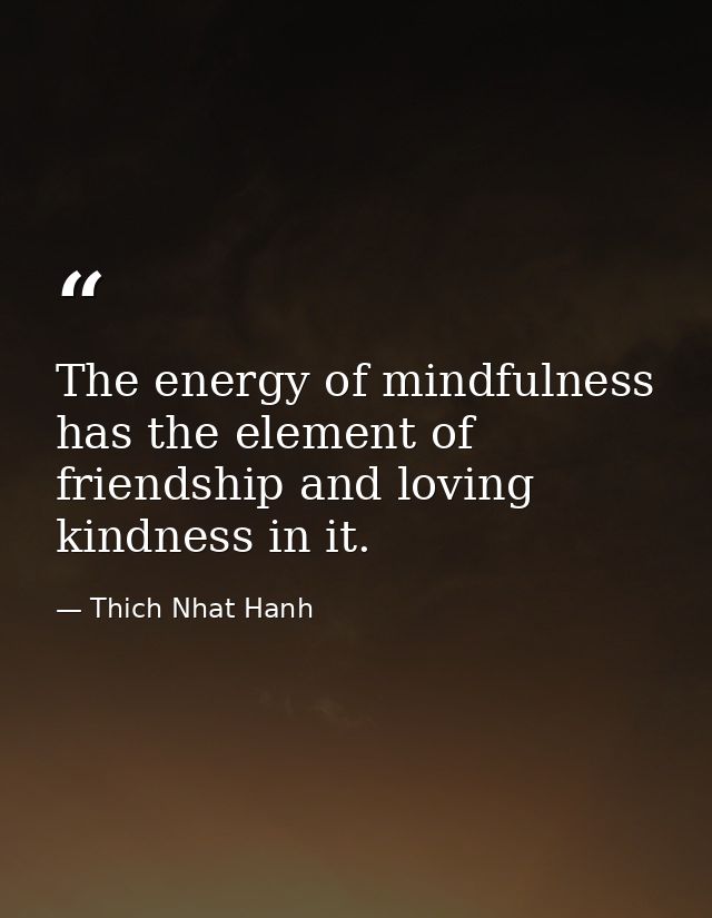The energy of mindfulness has the element of friendship and loving kindness in it. — Thich Nhat Hanh
