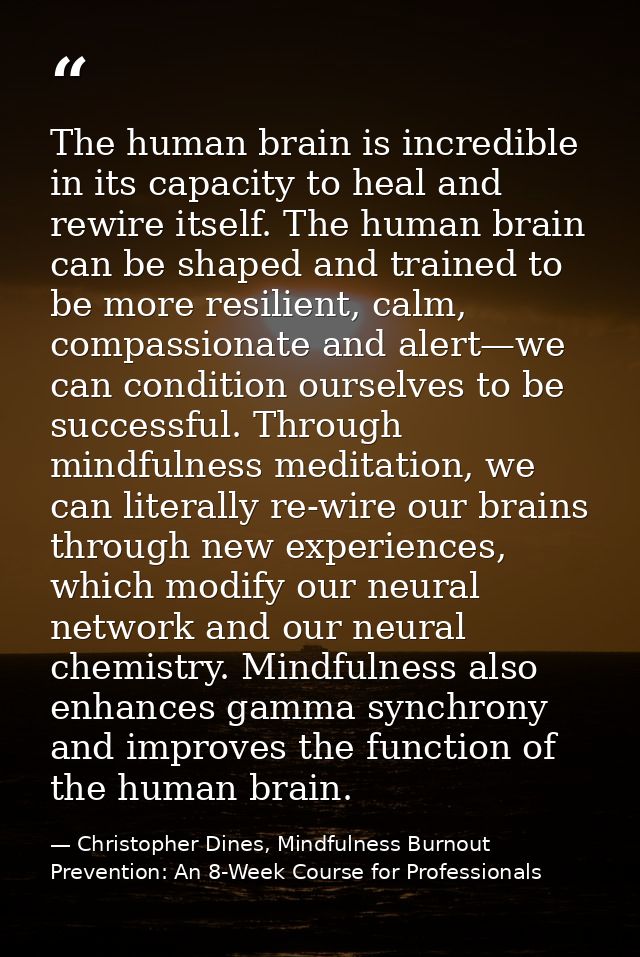 The human brain is incredible in its capacity to heal and rewire itself. The human brain can be shaped and trained to be — Christopher Dines, Mindfulness Burnout Prevention: An 8-Week Course for Professionals