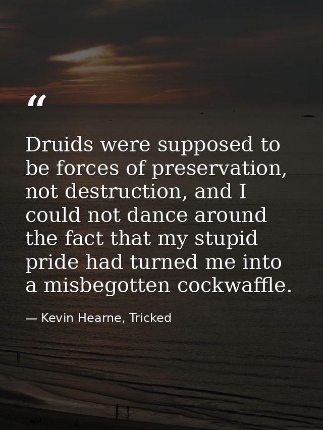 Druids were supposed to be forces of preservation, not destruction, and I could not dance around the fact that my stupid — Kevin Hearne, Tricked