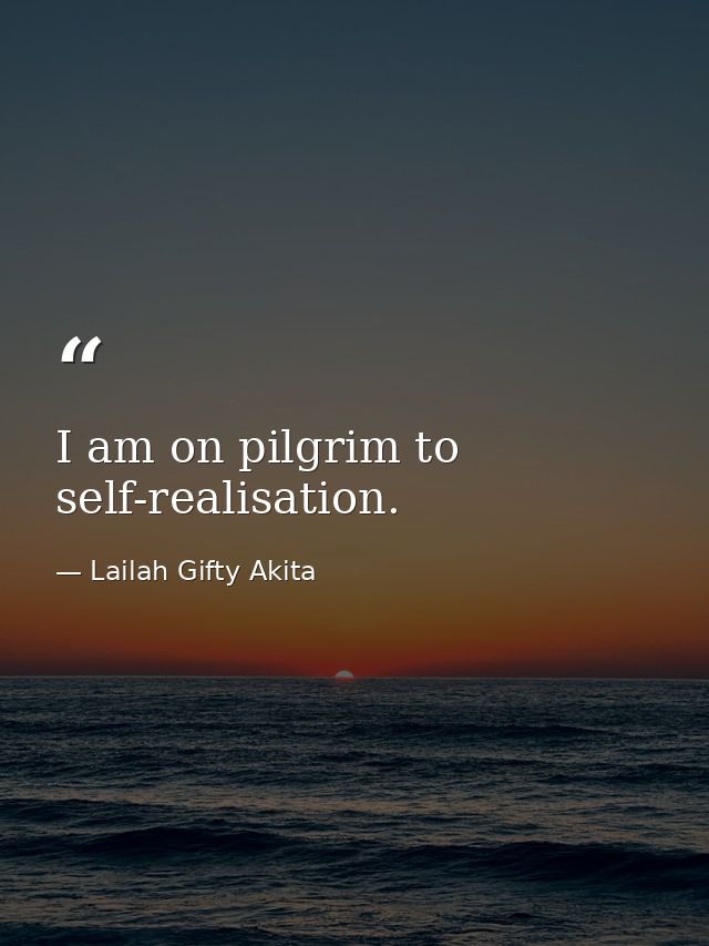 I am on pilgrim to self-realisation. — Lailah Gifty Akita
