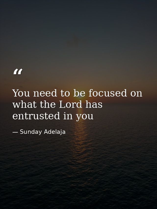 You need to be focused on what the Lord has entrusted in you — Sunday Adelaja