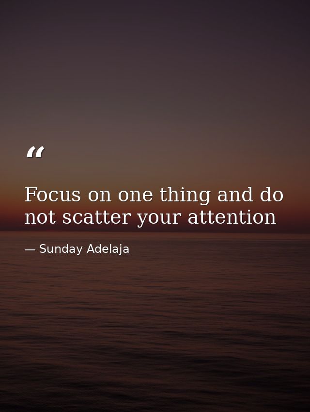 Focus on one thing and do not scatter your attention — Sunday Adelaja