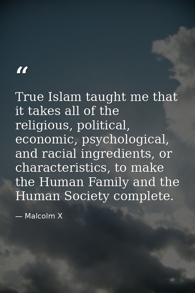 True Islam taught me that it takes all of the religious, political, economic, psychological, and racial ingredients, or  — Malcolm X