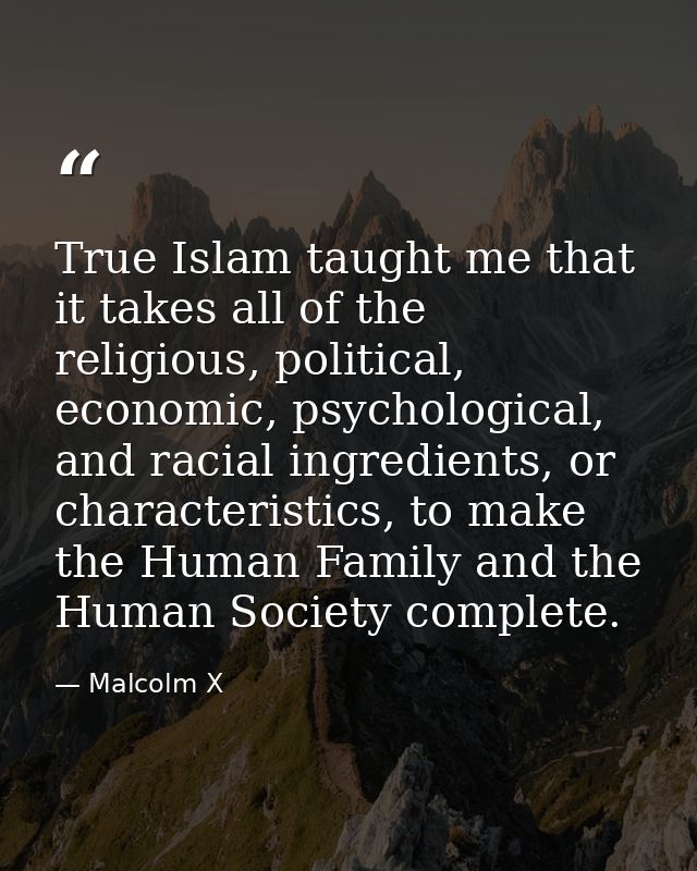 True Islam taught me that it takes all of the religious, political, economic, psychological, and racial ingredients, or  — Malcolm X