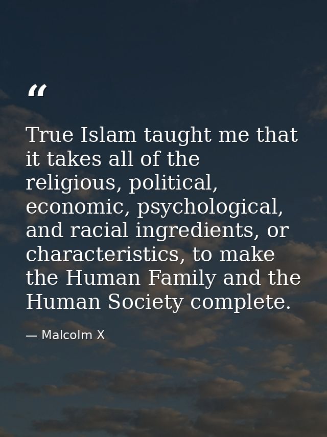 True Islam taught me that it takes all of the religious, political, economic, psychological, and racial ingredients, or  — Malcolm X