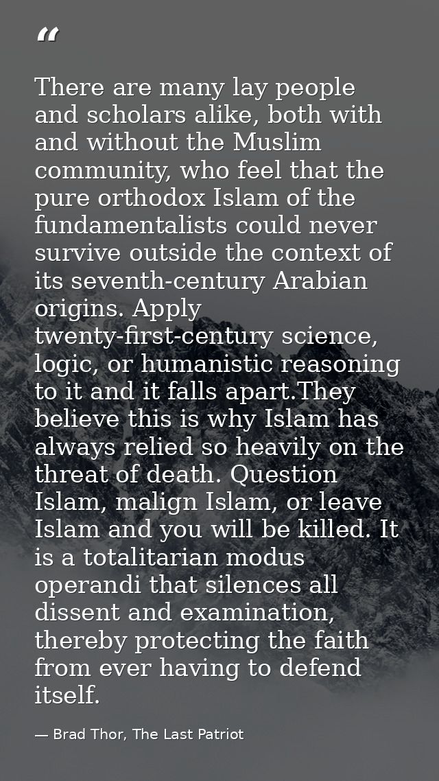 There are many lay people and scholars alike, both with and without the Muslim community, who feel that the pure orthodo — Brad Thor, The Last Patriot