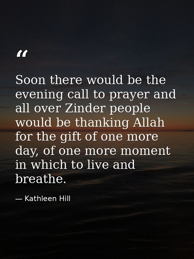 Soon there would be the evening call to prayer and all over Zinder people would be thanking Allah for the gift of one mo — Kathleen Hill