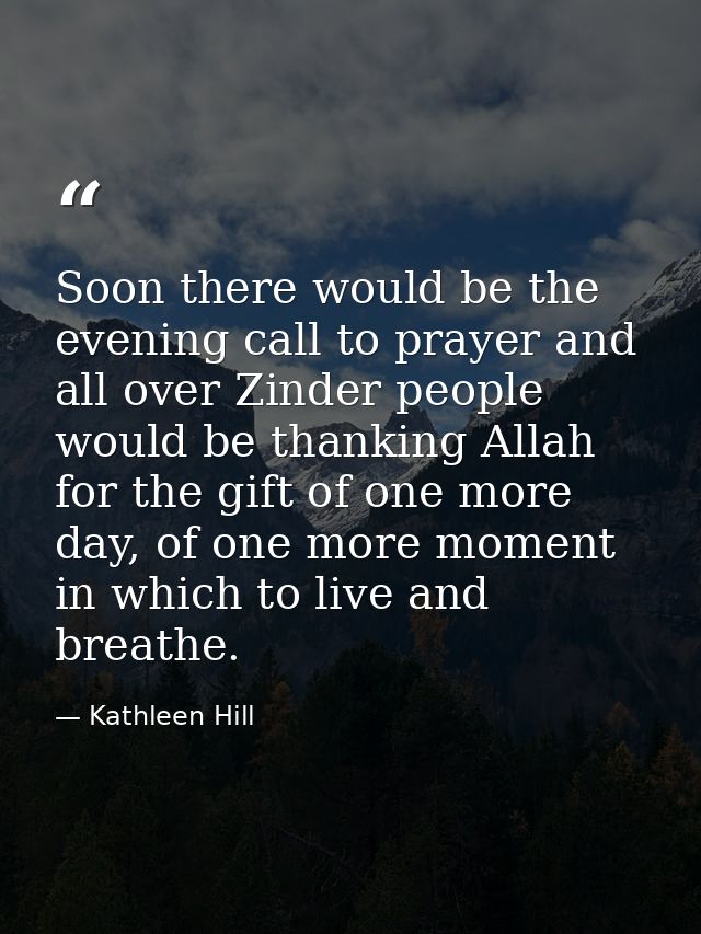 Soon there would be the evening call to prayer and all over Zinder people would be thanking Allah for the gift of one mo — Kathleen Hill