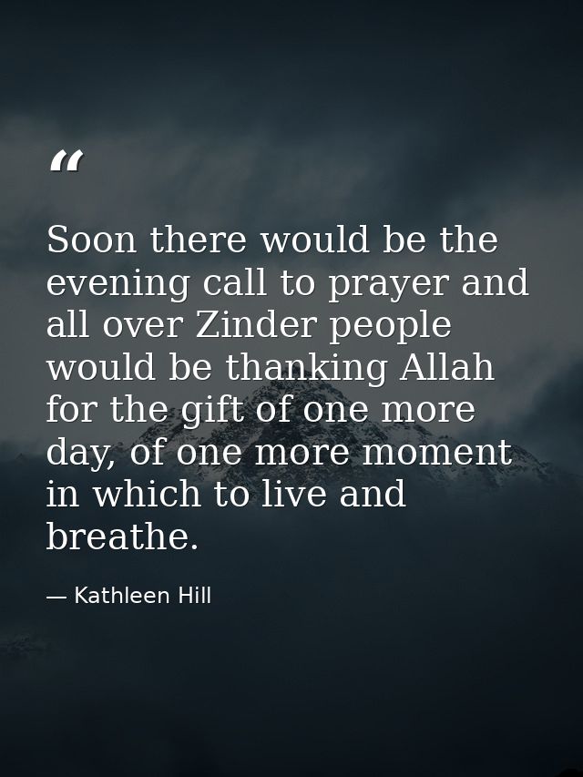 Soon there would be the evening call to prayer and all over Zinder people would be thanking Allah for the gift of one mo — Kathleen Hill