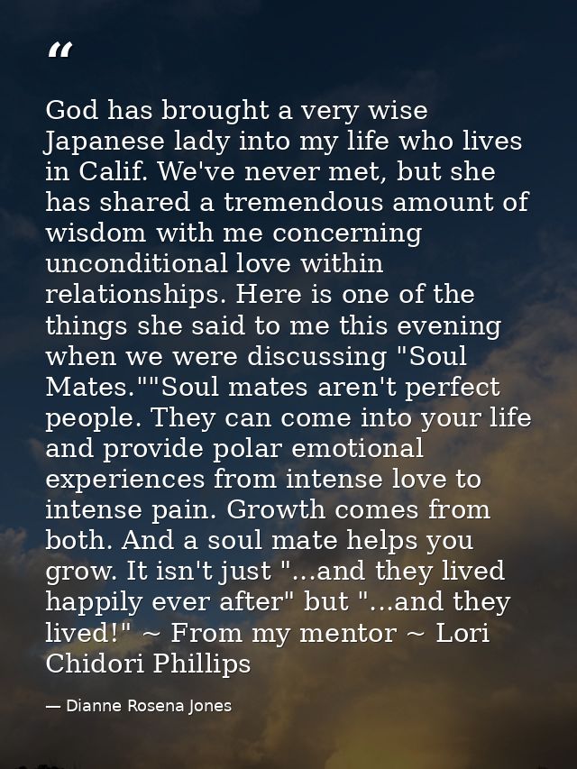 God has brought a very wise Japanese lady into my life who lives in Calif. We've never met, but she has shared a tremend — Dianne Rosena Jones