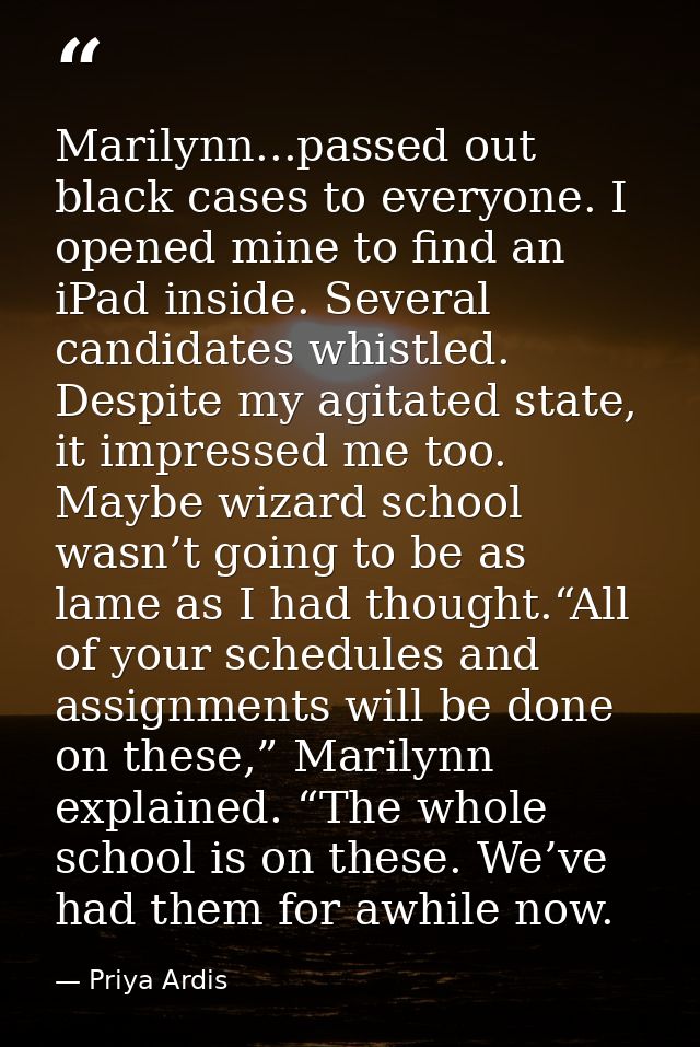 Marilynn...passed out black cases to everyone. I opened mine to find an iPad inside. Several candidates whistled. Despit — Priya Ardis