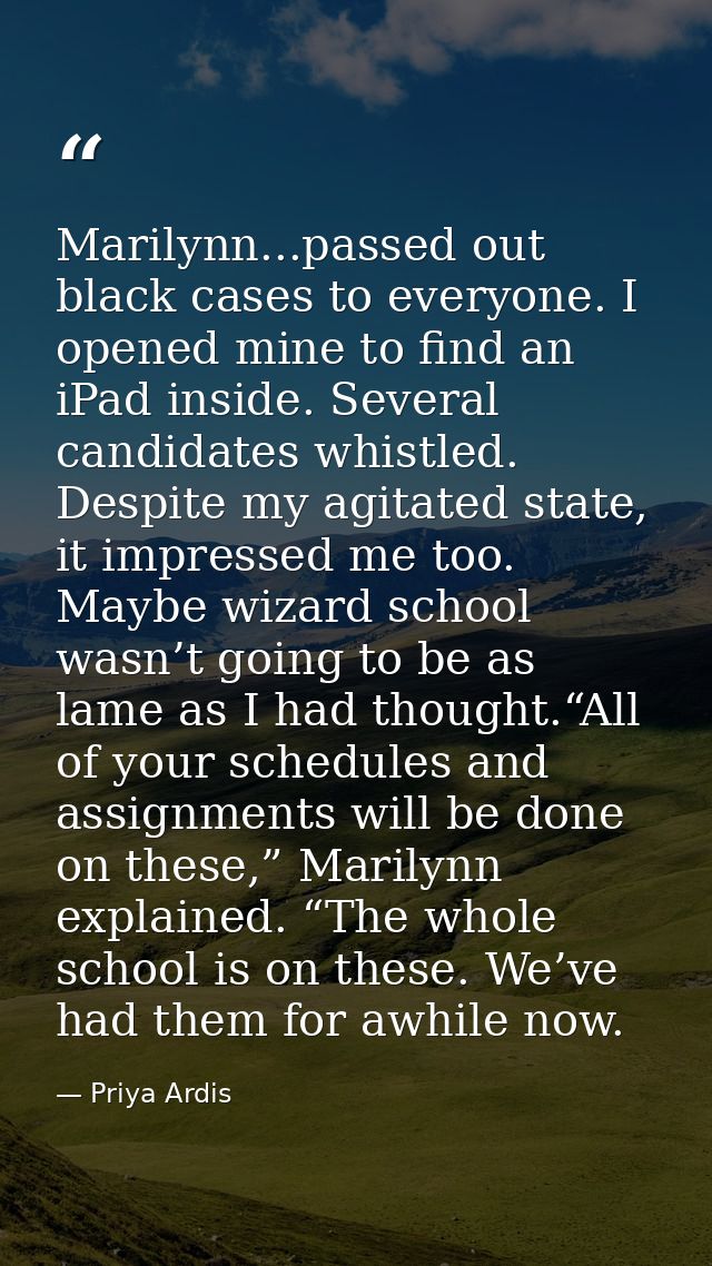 Marilynn...passed out black cases to everyone. I opened mine to find an iPad inside. Several candidates whistled. Despit — Priya Ardis