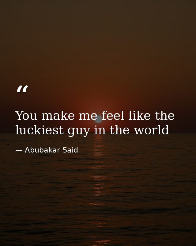 You make me feel like the luckiest guy in the world — Abubakar Said