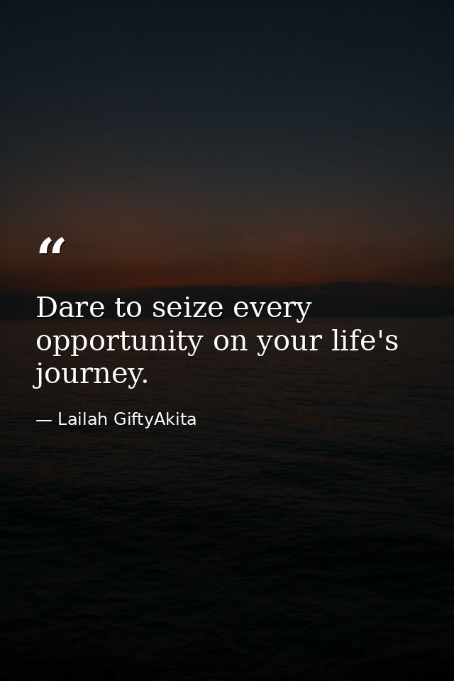 Dare to seize every opportunity on your life's journey. — Lailah GiftyAkita