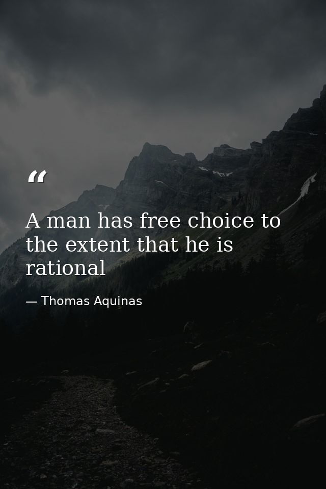 A man has free choice to the extent that he is rational — Thomas Aquinas