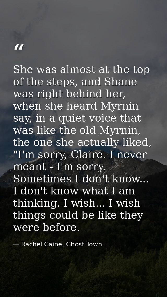 She was almost at the top of the steps, and Shane was right behind her, when she heard Myrnin say, in a quiet voice that — Rachel Caine, Ghost Town
