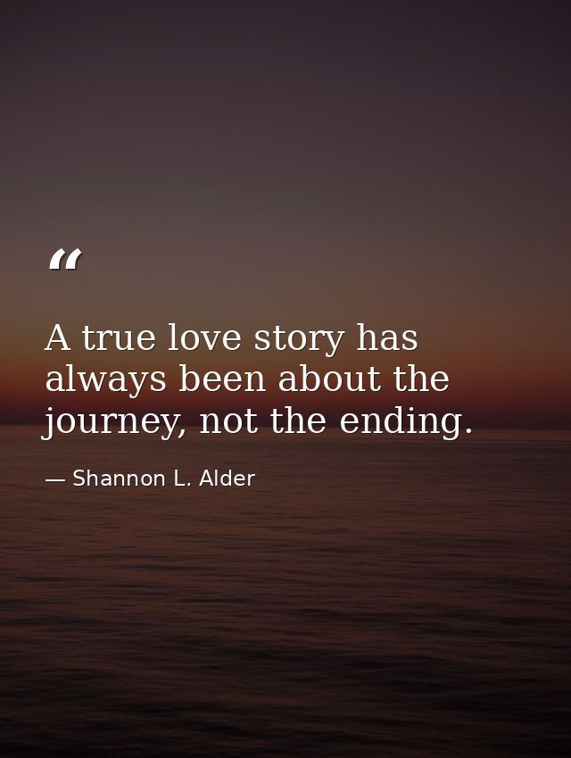 A true love story has always been about the journey, not the ending. — Shannon L. Alder