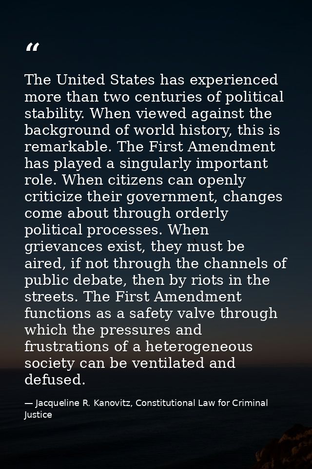 The United States has experienced more than two centuries of political stability. When viewed against the background of  — Jacqueline R. Kanovitz, Constitutional Law for Criminal Justice