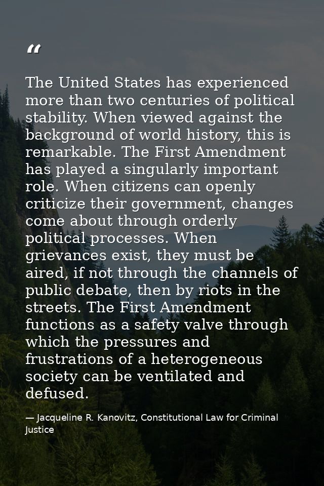 The United States has experienced more than two centuries of political stability. When viewed against the background of  — Jacqueline R. Kanovitz, Constitutional Law for Criminal Justice
