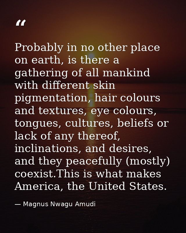 Probably in no other place on earth, is there a gathering of all mankind with different skin pigmentation, hair colours  — Magnus Nwagu Amudi