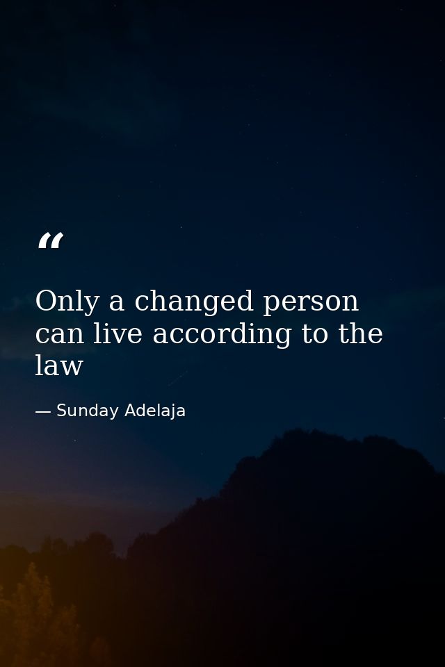 Only a changed person can live according to the law — Sunday Adelaja