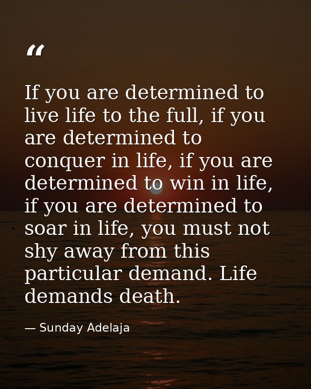 If you are determined to live life to the full, if you are determined to conquer in life, if you are determined to win i — Sunday Adelaja