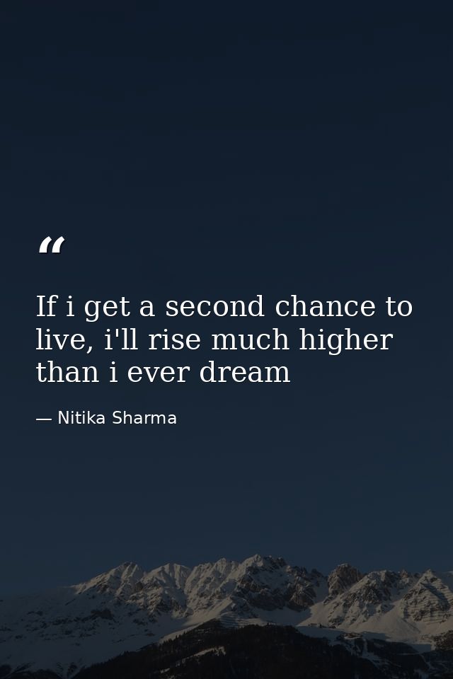 If i get a second chance to live, i'll rise much higher than i ever dream — Nitika Sharma