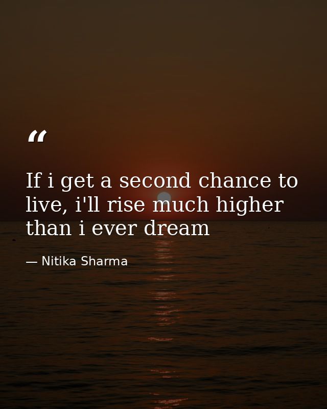 If i get a second chance to live, i'll rise much higher than i ever dream — Nitika Sharma
