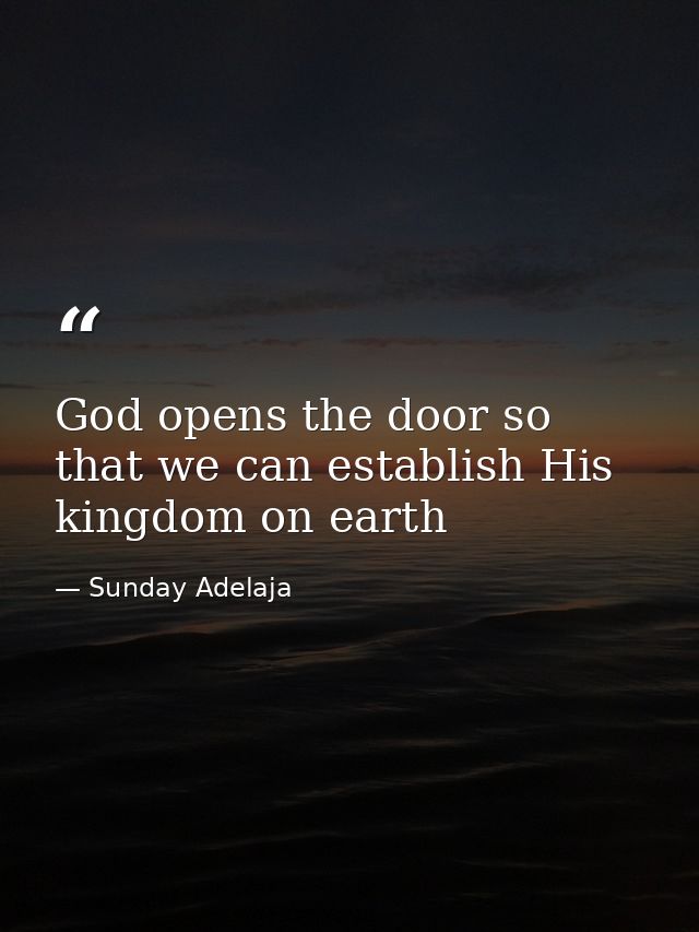 God opens the door so that we can establish His kingdom on earth — Sunday Adelaja
