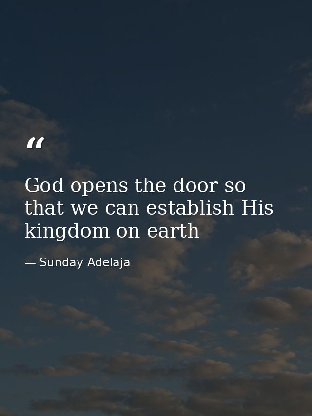 God opens the door so that we can establish His kingdom on earth — Sunday Adelaja