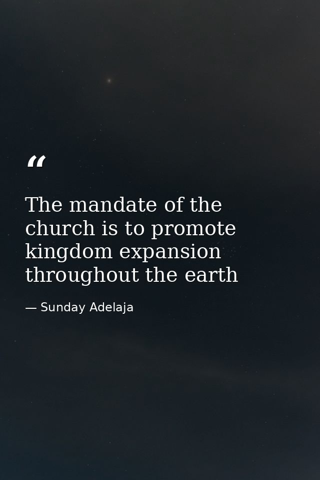 The mandate of the church is to promote kingdom expansion throughout the earth — Sunday Adelaja
